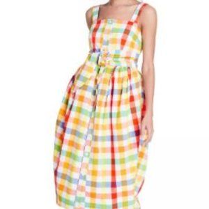 Christopher John Rogers Plaid Wide Strap Tie Waist